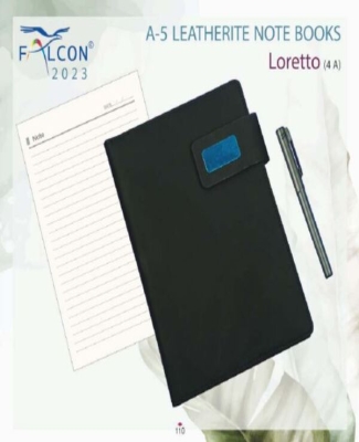 LEATHERITE NOTE BOOK : Loretto (Black PU Note Book)