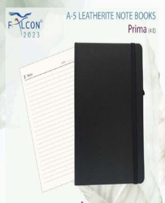 LEATHERITE NOTE BOOK : Prima (Black & Tan)