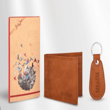 FERRARI WALLET & KEYCHAIN SET
