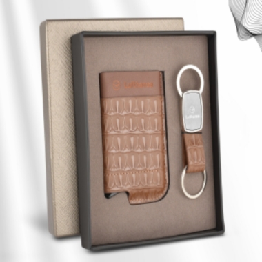 LUFTHANSA CARD HOLDER & KEYCHAIN SET