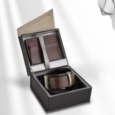 STITCHED WALLET & BELT SET