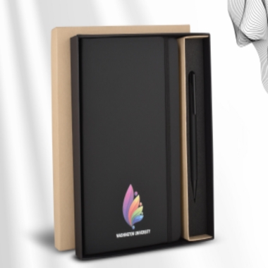 WASHINGTON UNIVERSITY NOTEBOOK & PEN SET ( BLACK )