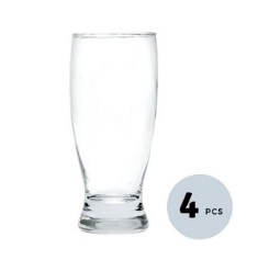 Femora Clear Glass Chrome Water Tumbler - 240 ML, Set of 4 FMCGCRMT04