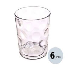 Femora Clear Glass Rome Water Tumbler - 240 ML, Set of 6 FMCGRTM06