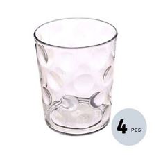 Femora Clear Glass Rome Water Tumbler - 240 ML, Set of 4 FMCGRTM04