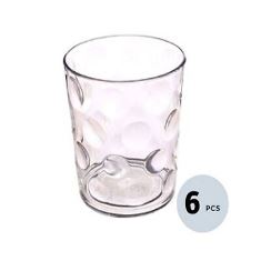 Femora Clear Glass Dome Water Tumbler - 240 ML, Set of 6 FMCGDMT06