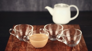 Femora Clear Glass Latte  Tea Mug Coffee Mug - Set of 4- 180 ML FMTCLATT04