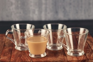 Femora Glass Espresso Tea Mug Coffee Mug - Set of 4- 165 ML FMTCESPR04