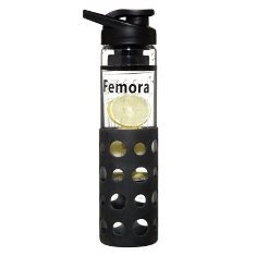 Sports Glass Bottle with Infuser- Black FMBRBTBLKBG