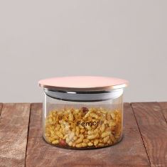 Borosilicate Jars with Golden Metallic Lid FMJRGLD550