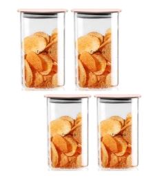 Borosilicate Jars with Golden Metallic Lid FMJRGLD1300