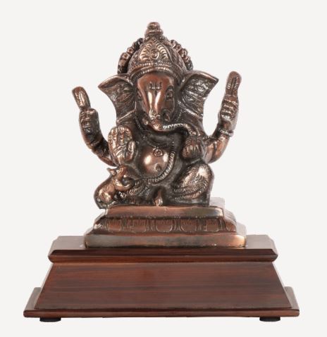 Lord Ganesha-Wood & Metal