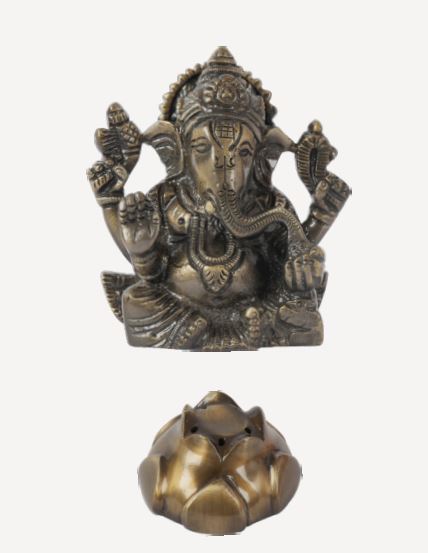 Lord Ganesha & Agarbati Stand-Wood & Metal