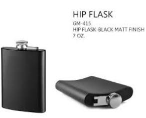 HIP FLASK BLACK MATT - 7 OZ GM-415