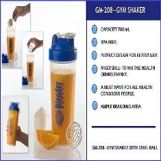 PLASTIC GYM SHAKER WITH BALL (700 ML) GM-208