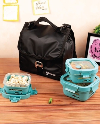 Carry & Go Combo 2- 2pc 320ml Tiffin+ 1pc 520ml Tiffin+ 1pc Grip 'N' Go Lunch Bag