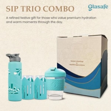 DIWALI COMBO 3 - Sip Trio - Bottle+ coffe mug+ drinking glass set