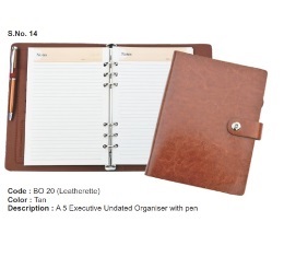A 5 Executive Undated Organiser with pen (250 Pages)