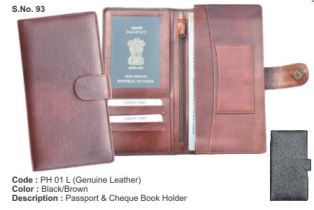 Passport & Cheque Book Holder - Genuine Leather