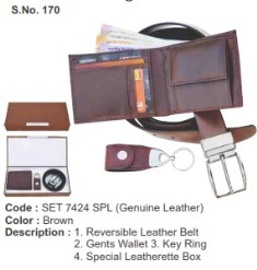 Gift Set ( 3-in-1)  GENUINE LEATHER