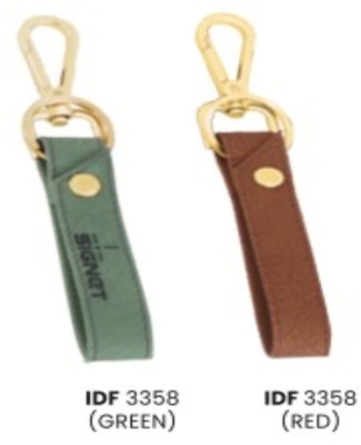 Keychains -Wyndham Hotel (Signet) Green Brown with PVC Pouch