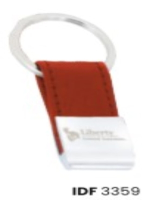 Keychains -Liberty General Insurance Black Red with PVC Pouch