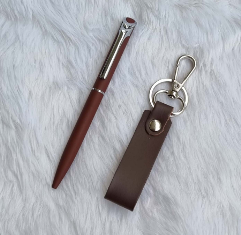 Pen & Key Chain Gift Combos Brown Chrome