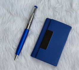 Pen & Card Holder Gift Combos  Blue Chrome GM