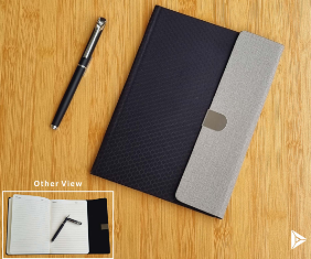 Pen & Notebook Gift Combos  Honey comb Bk Grey