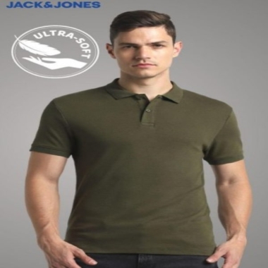POLO-Jack & Jones INTERLOCK POLO (Olive Green)