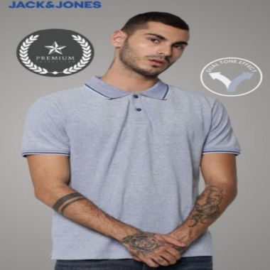 POLO-Jack & Jones VIKTOR POLO ( Light Blue) Size- L