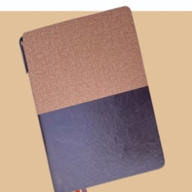 Multicolor A 5 dateless flexible notebook with pen (192 Pages), Black+Blue/Green/Camel
