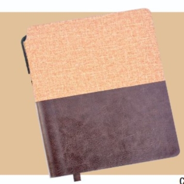 A 6 Dateless flexible notebook with pen ( 200 Pages), Brown + Jute Camel
