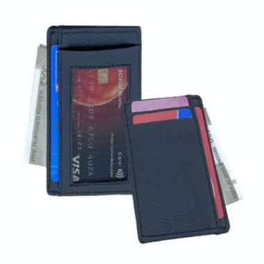 Card Holder - Genuine Leather, Black/Brown
