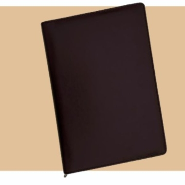 A4 Zipper Folder with Multiple Sections (without pen) (with pad), Brown