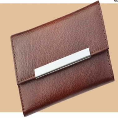 Female Clutch Wallet - Genuine Leather, Brown