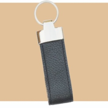 Key Ring - Genuine Leather, Black