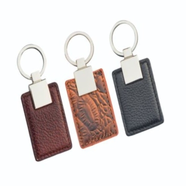 Key Ring - Genuine Leather, Black/Brown/Croco Tan