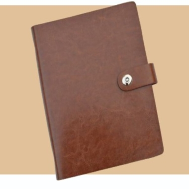 A 5 Executive undated organiser with metal pen (250 Pages) without pen, Tan