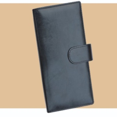 Passport & Cheque Book Holder - Leatherette, Black