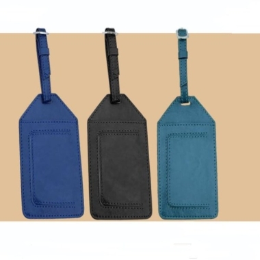 Luggage Tag - Leatherette, Blue/Green/Black