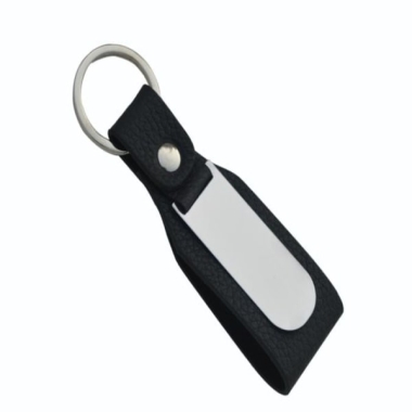 Key Ring - Genuine Leather, Black