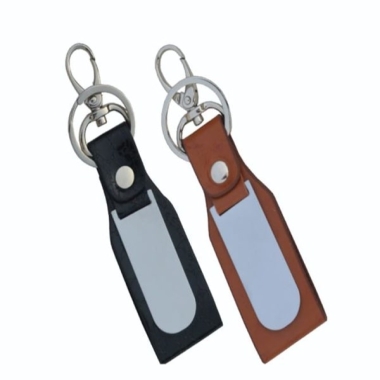 Key Ring with Dog Hook - Leatherette, Black