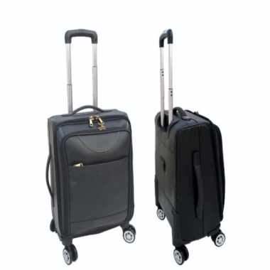 Cabin Trolley Bag - Leatherette (4 Wheeler), Black