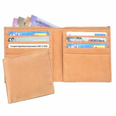 Mens Wallet - Leatherette, Black/Camel