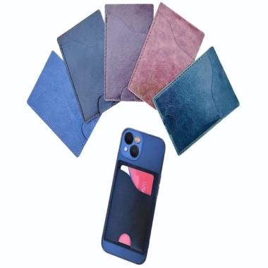 Stick-on Card Holder for Mobile Phone - Leatherette, Multicolour