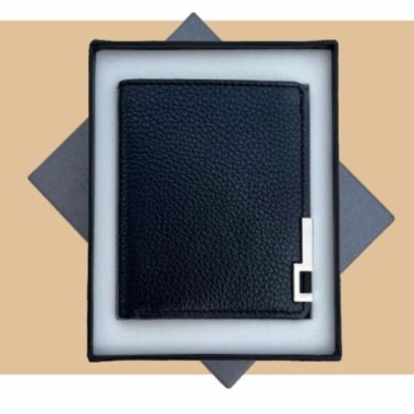 Mini Unisex Wallet - Genuine Leather, Black/Brown