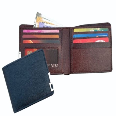 Mens Wallet - Genuine Leather, Black/Brown