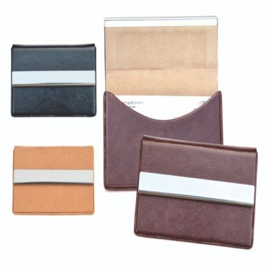Visiting Card Holder - Leatherette, Black/Brown/Camel