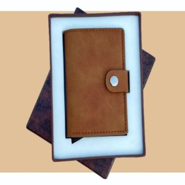 RFID Pop-up Card Case - Leatherette, Tan